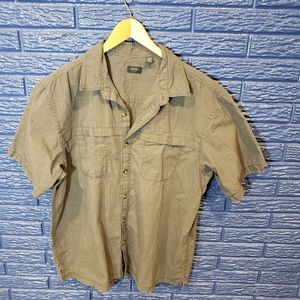 ARROW XL GREY BUTTON DOWN SHORT SLEEVE WITH POCKET